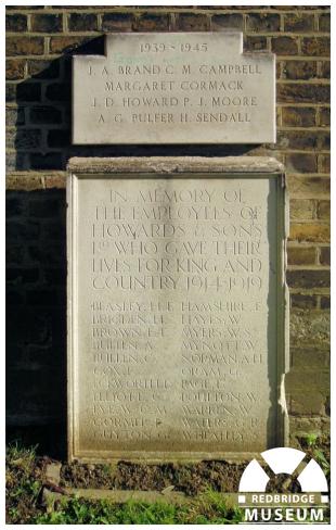Howards and Sons Memorial Tablet. Photo by Pat O'Mara.