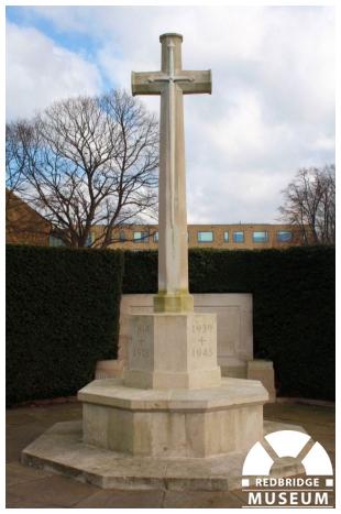 Buckingham Road Cemetery Memorial Cross and Tablet. Photo by Redbridge Museum. Buckingham Road Cemetery Memorial Cross and Tablet. Photo by Redbridge Museum.