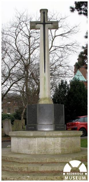 Woodford War Memorial. Photo by Redbridge Museum. Woodford War Memorial. Photo by Redbridge Museum.