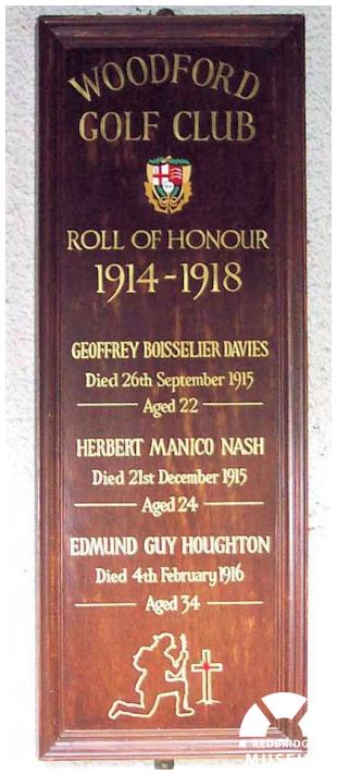 Woodford Golf Club Roll of Honour. Photo by Adrian Lee.